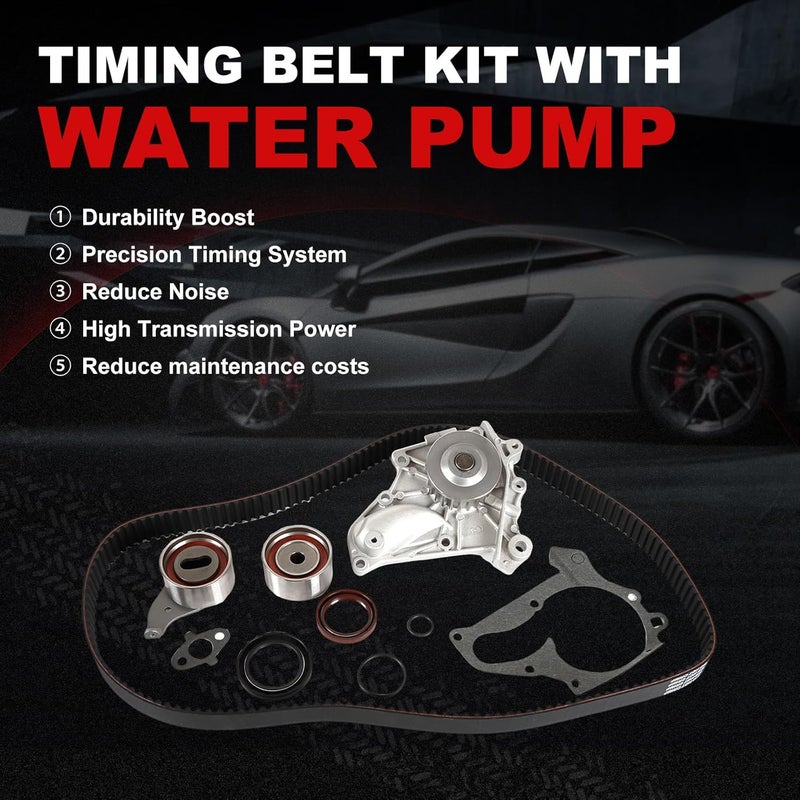 Autodevil Engine Timing Belt Kit with Water Pump Fit for Celica Camry/Solara 1987-2001 2.0L 2.2L for RAV4 1996-2000 2.0L 1998CC Automotive Replacement Time Part Sets w/Tensioner Roller Bearing, Seals - Image 4